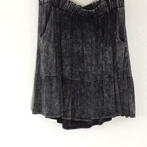 Torrid Super Soft Black/Gray Skirt, Pockets Elastic Waist High/Low Hem Biker Y2K